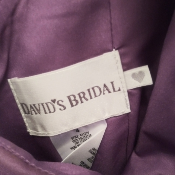 David's Bridal Lilac Midi Sateen Dress - Picture 4 of 7